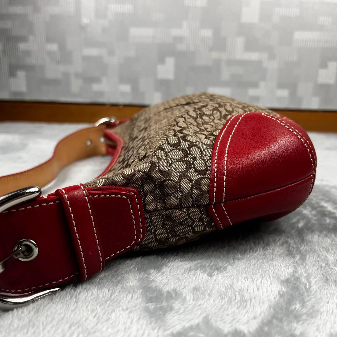 バッグ Coach Hobo Hand Bag Red Signature