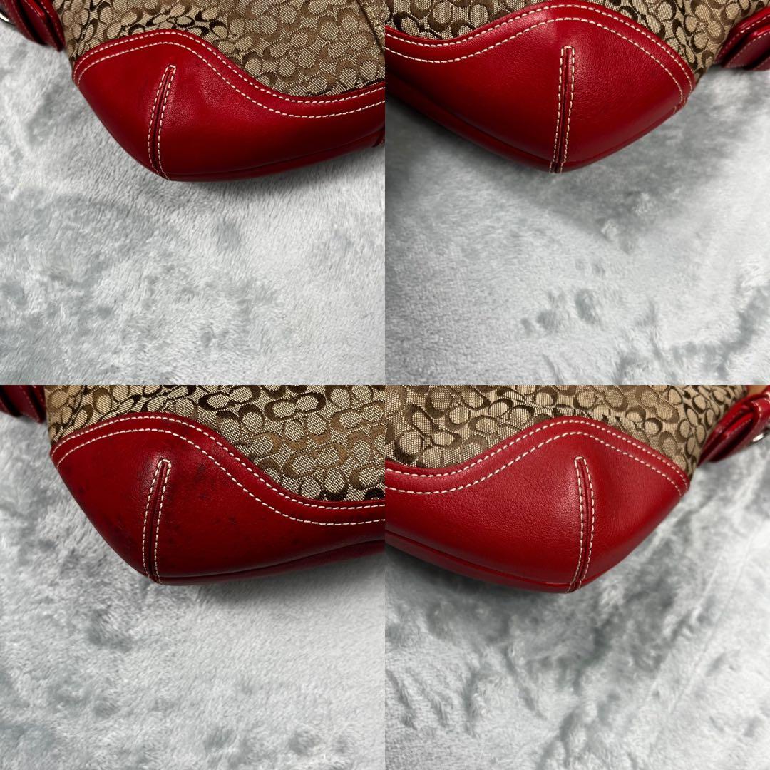 バッグ Coach Hobo Hand Bag Red Signature