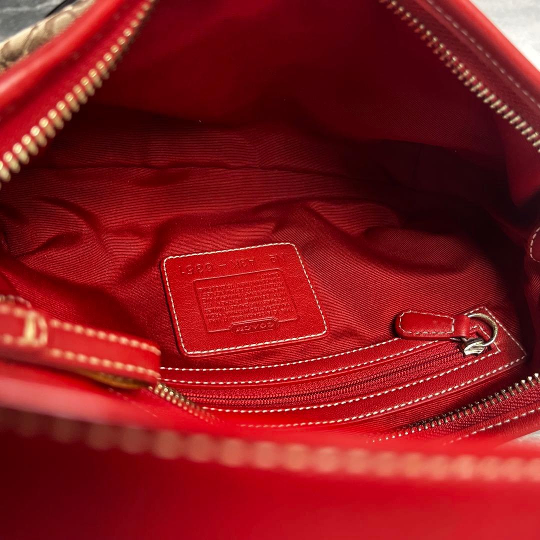 バッグ Coach Hobo Hand Bag Red Signature
