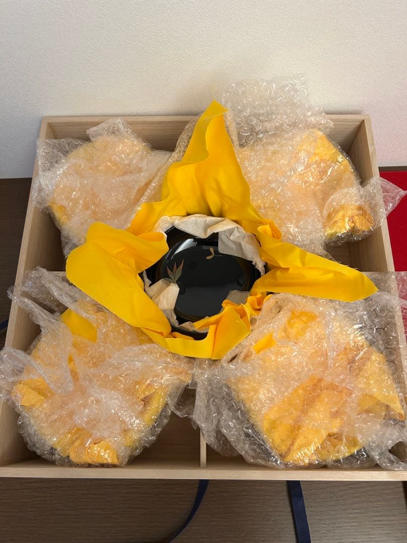 輪島塗　大椀　紅葉蒔絵五客