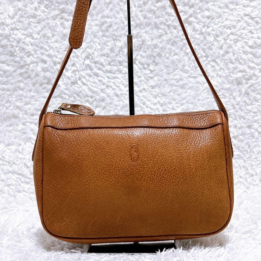 希少品✨ポロラルフローレン　ショルダーバッグ　ブラウン　ホースロゴ　ヴィンテージ