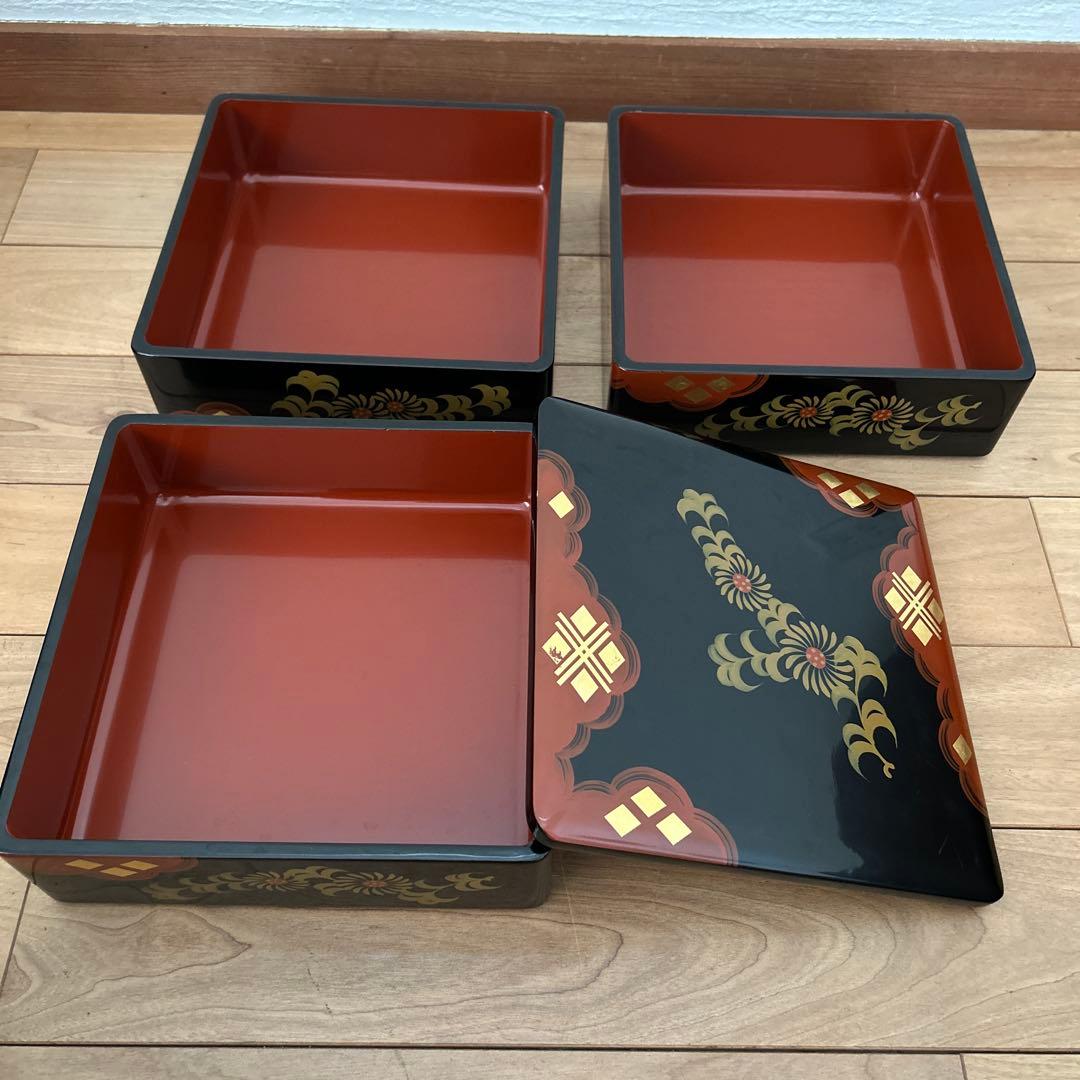 秀衡塗　三段お重　お重