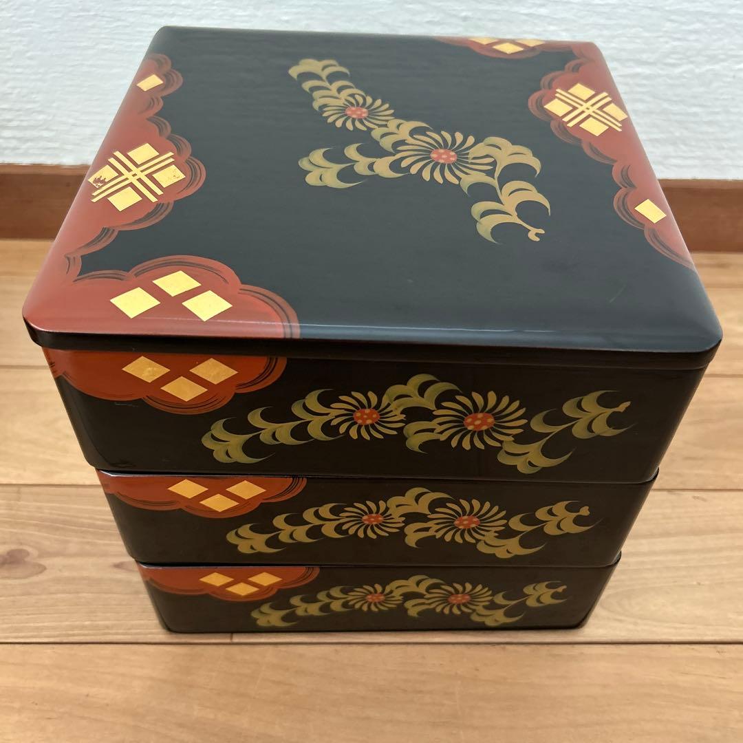 秀衡塗　三段お重　お重
