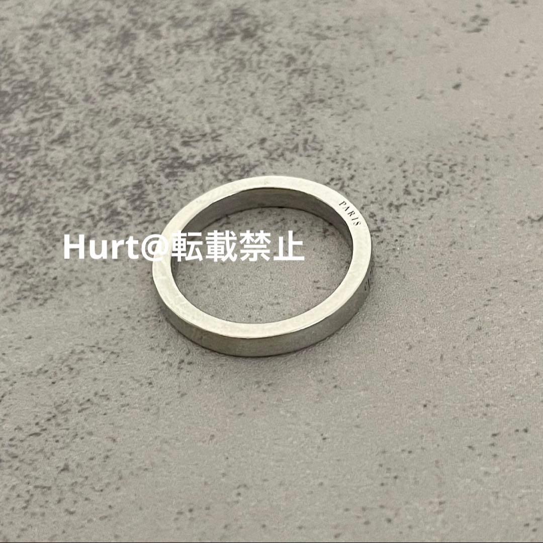 【新品外箱あり】メゾンマルジェラ スリム ロゴ リング シルバー 16号相当