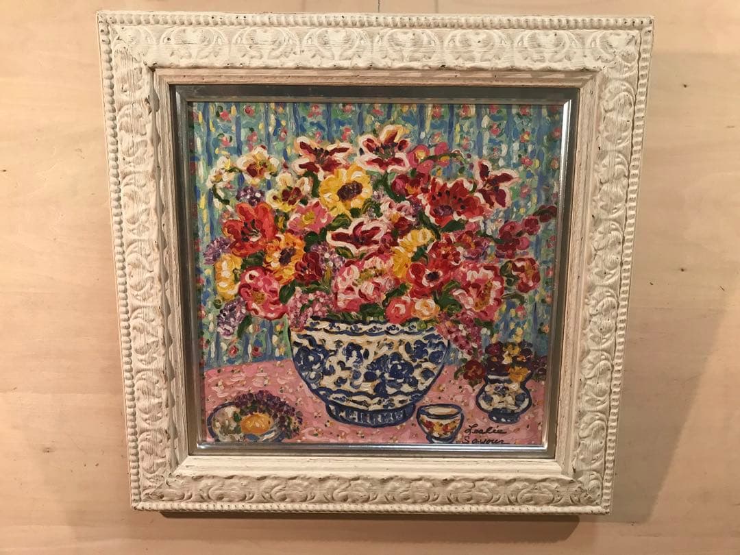 レスリー・セイヤー「ルーム・オブ・フラワーズ」ジークレー＋油彩4号