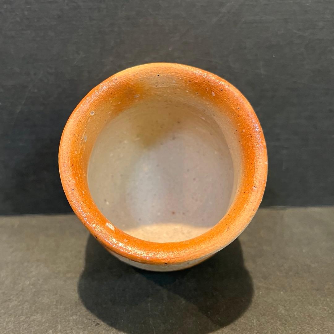 新品 人間国宝 伊勢崎淳 酒呑／陶歴共布共箱あり 緋襷 ぐい呑