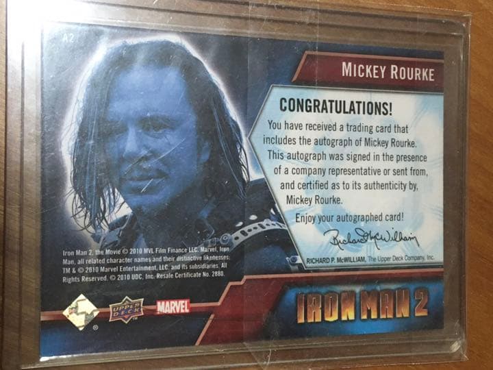 アイアンマン ウィップラッシュ サイン カード ミッキーローク