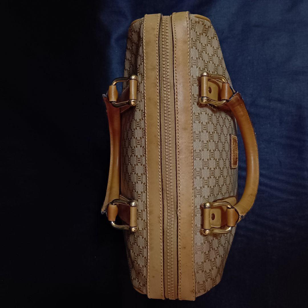 CELINE マカダム柄 ハンドバッグ ミニボストンバッグ ブラゾンロゴ