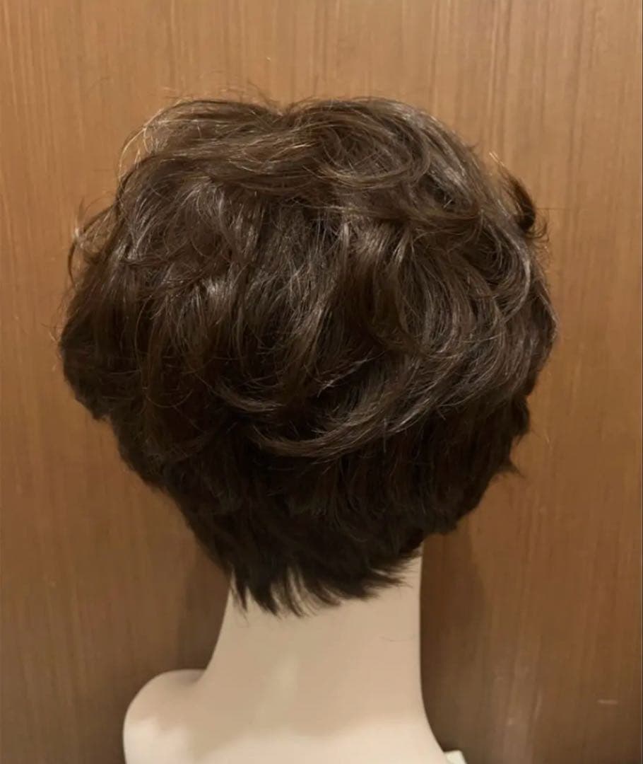 ☆気品人毛100% つむじ部分手植え ショートウィッグN890