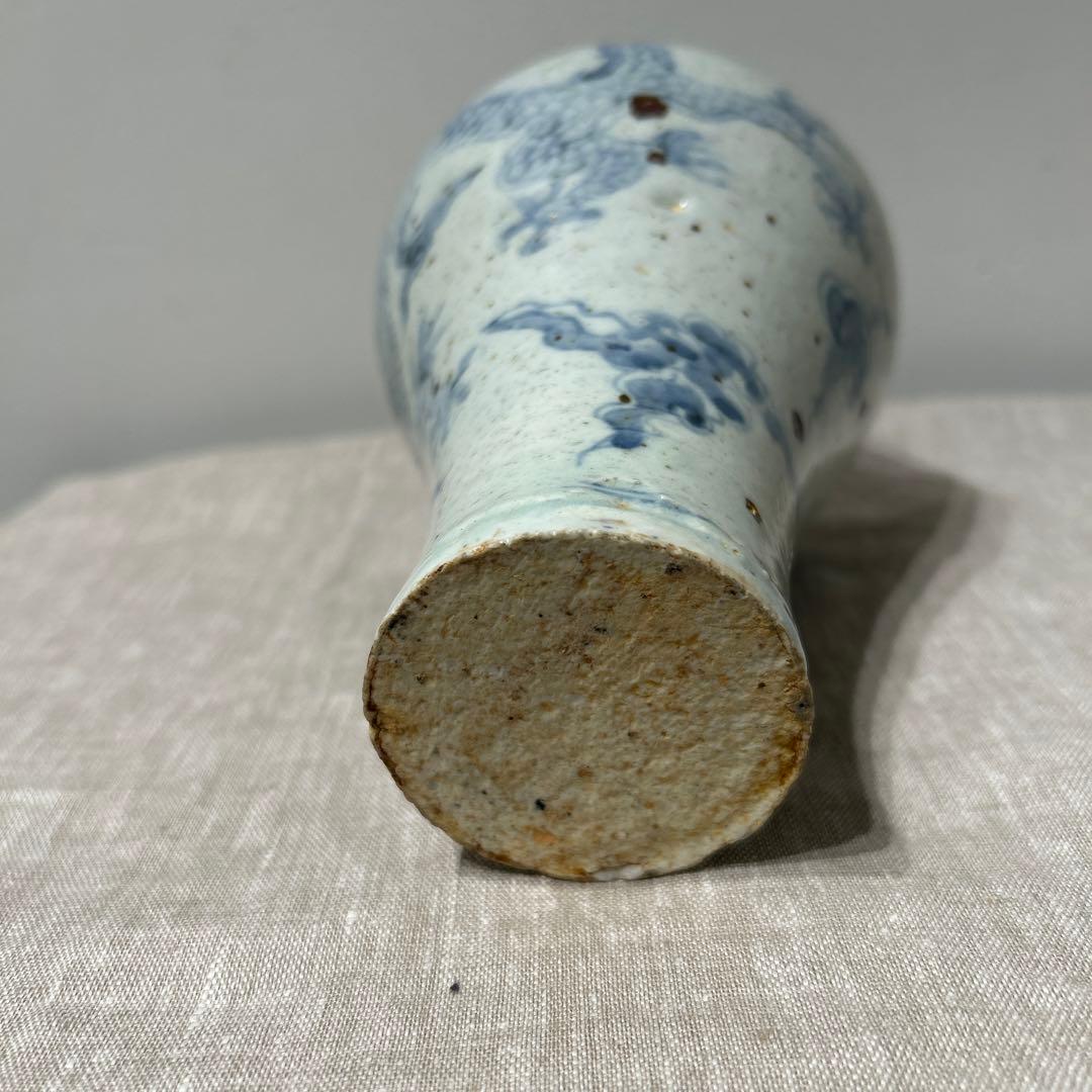 李朝 登り竜 美しい壺 古美術品