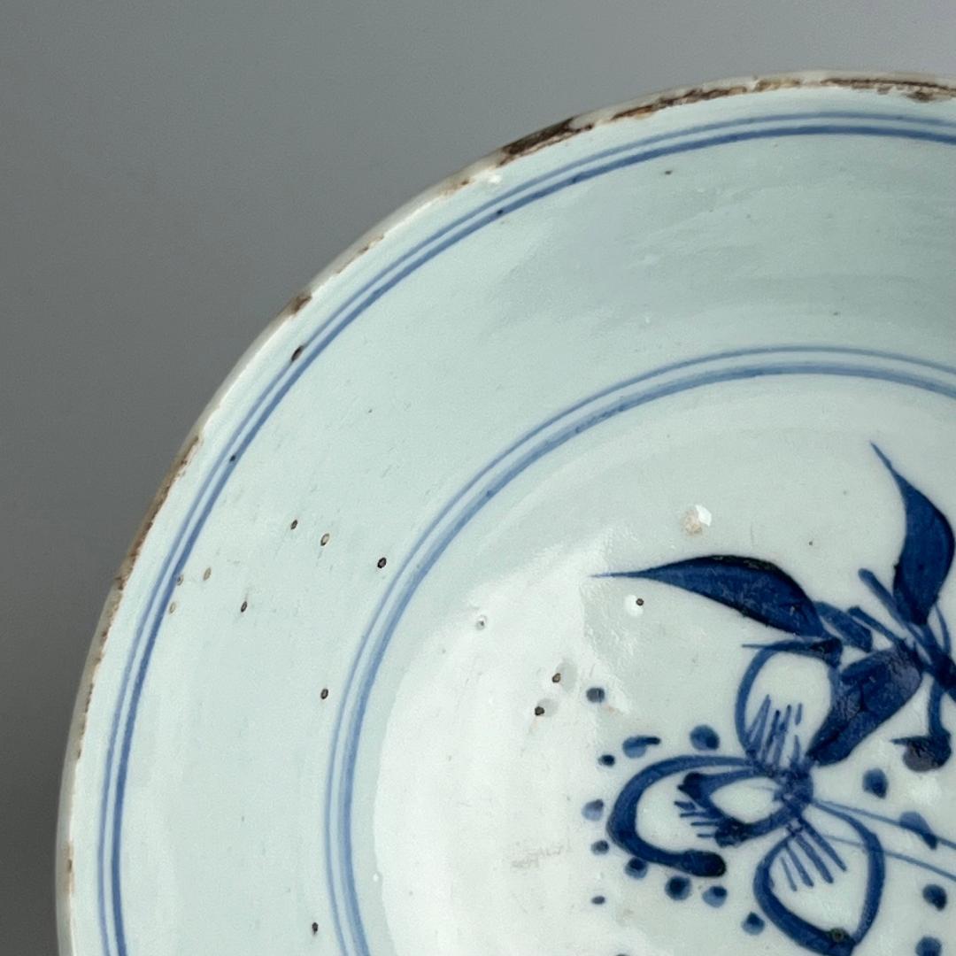 古染付 文章星菓子器 鉢 明時代 中国古玩 中国美術 唐物骨董 A850