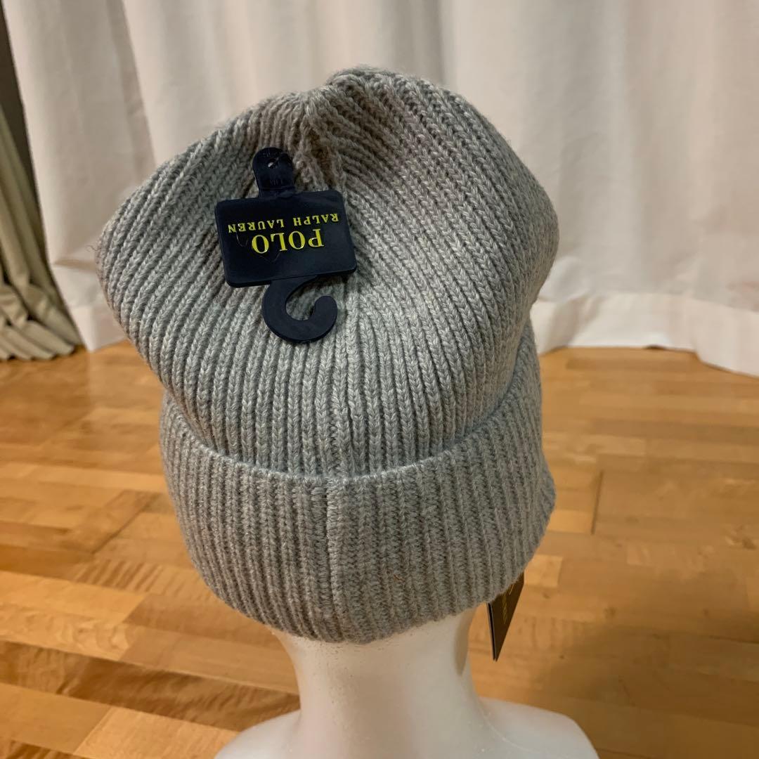 ☆最終価格☆ポロ ラルフローレン ポロベア ニット帽 グレー - メルカリ