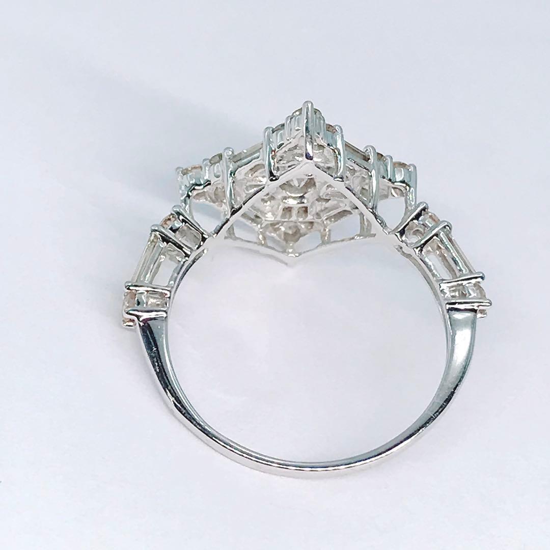 1.00ct 2種カット ダイヤモンドリング K18 ダイヤ 1ct バケット