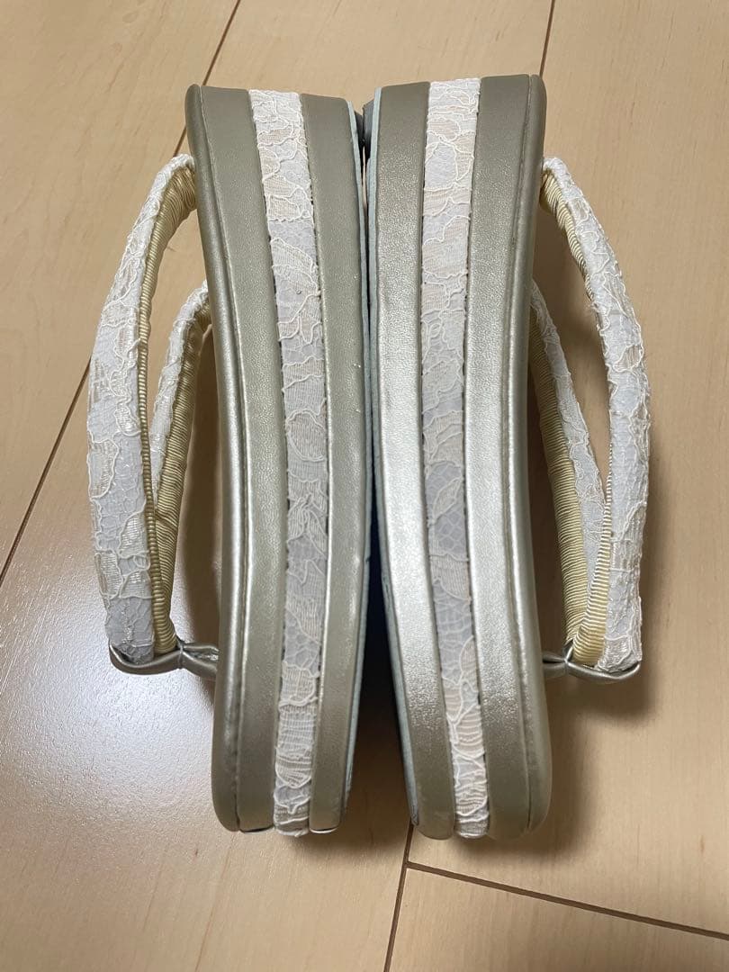 チョコ様専用 和装 草履バッグセット レース 白 金 ゴールド ホワイト