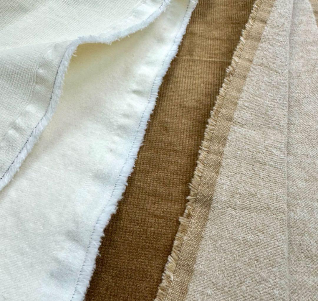 ＊ハンドメイド＊もんぺパンツ　裏起毛サルエルタイプ　コーデュロイバニラクリームＬ