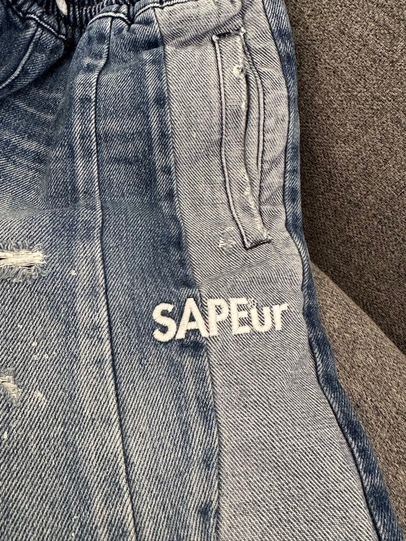 キッズ用】SAPEur サプール ヴィンテージデニムトラックパンツ