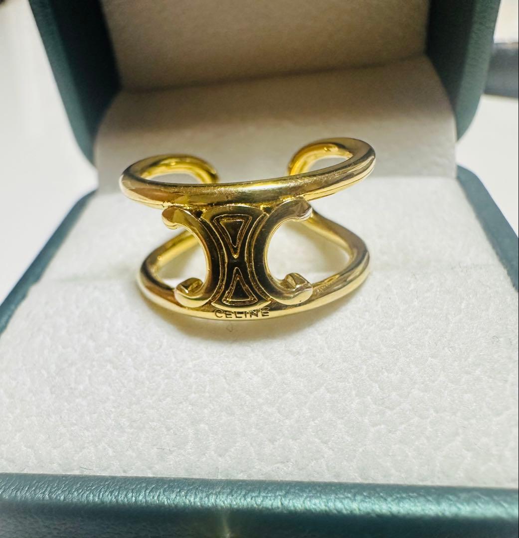 Céline ゴールドメッキ オープンリング 約52mm