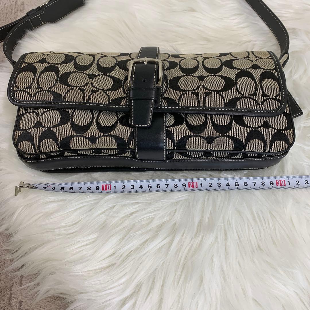 Coach シグネチャーショルダーバッグ ブラック/グレー