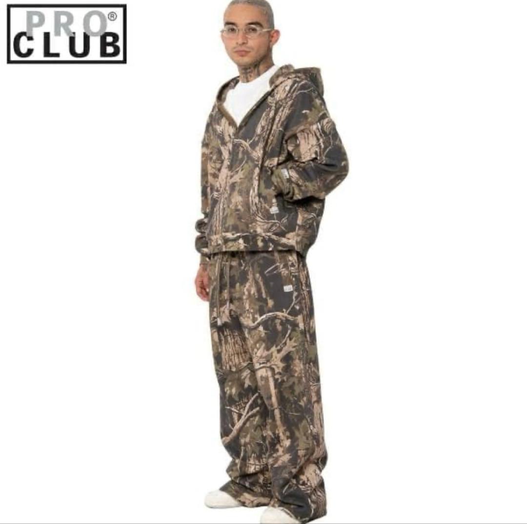 期間限定セール　PRO CLUB カモフラージュ フード付きパーカー