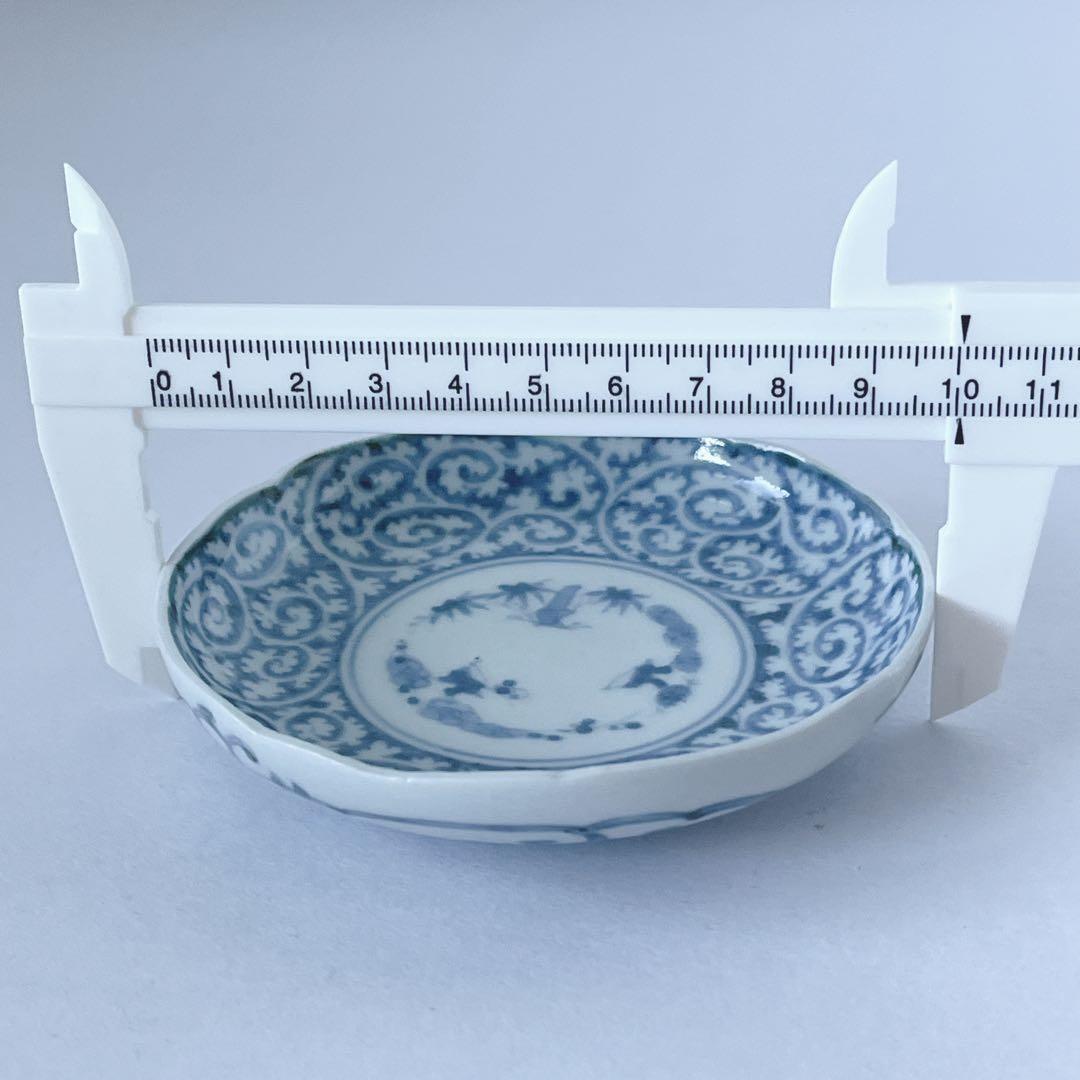 古伊万里 染付 逆蛸唐草 小皿 骨董