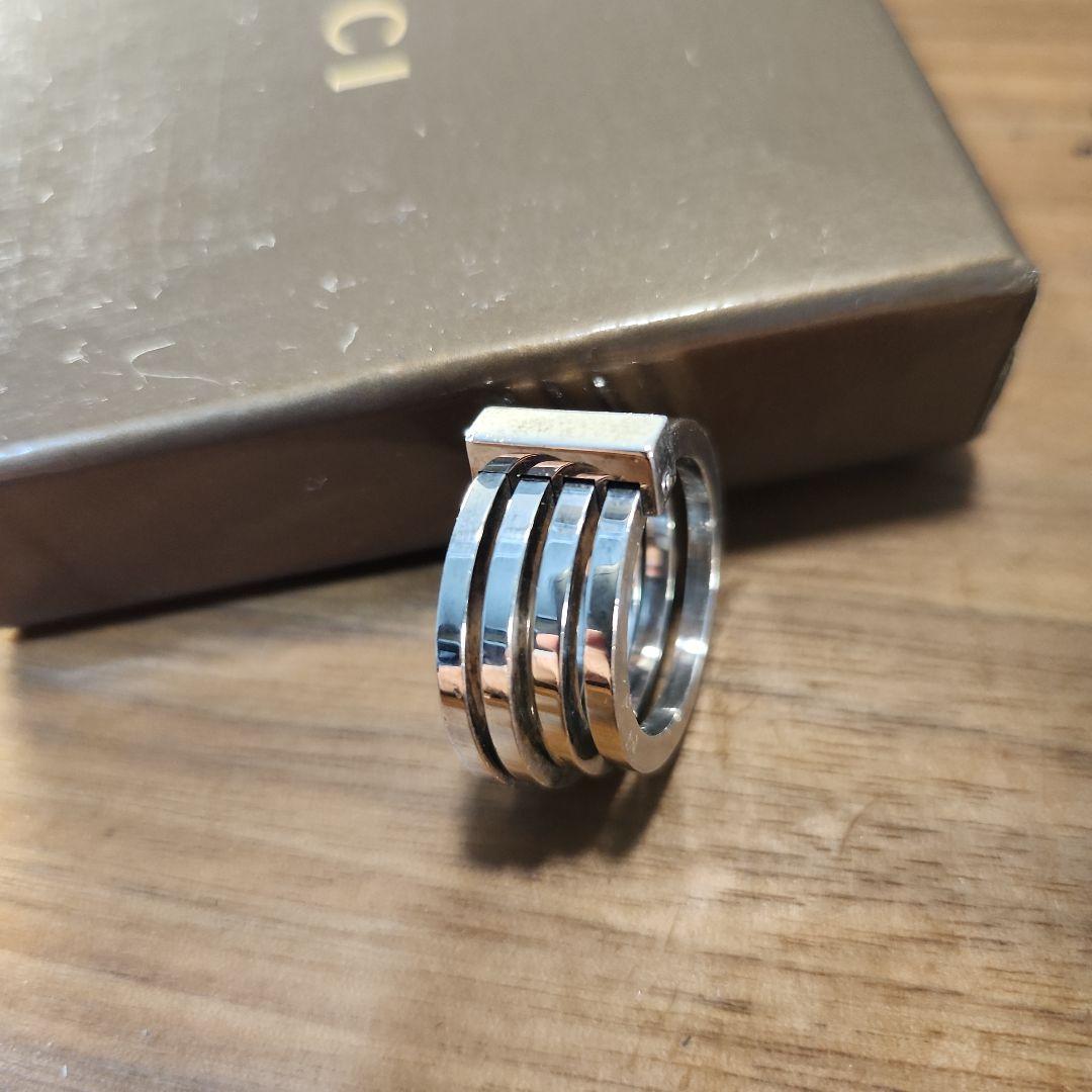 レア⭐OLD　GUCCI 四連重ねリング　19号　シルバー925