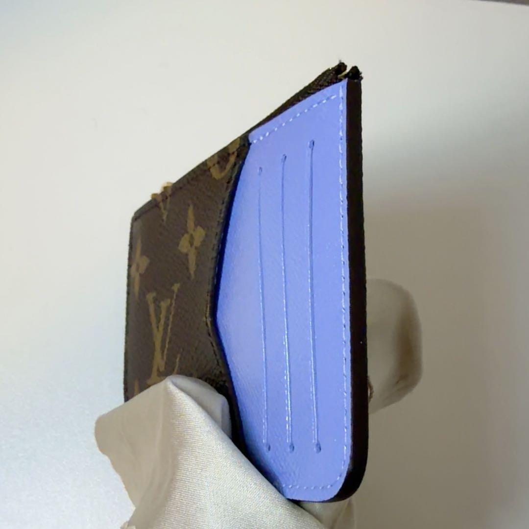 【新品】ルイヴィトン モノグラム ポルトカルト ロミー ブルーフロスト