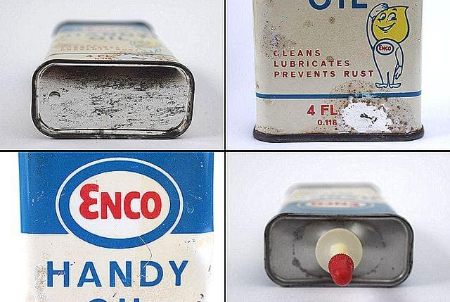 デッド！ 1950's ENCO エンコ オイルドロップ ビンテージ オイル缶