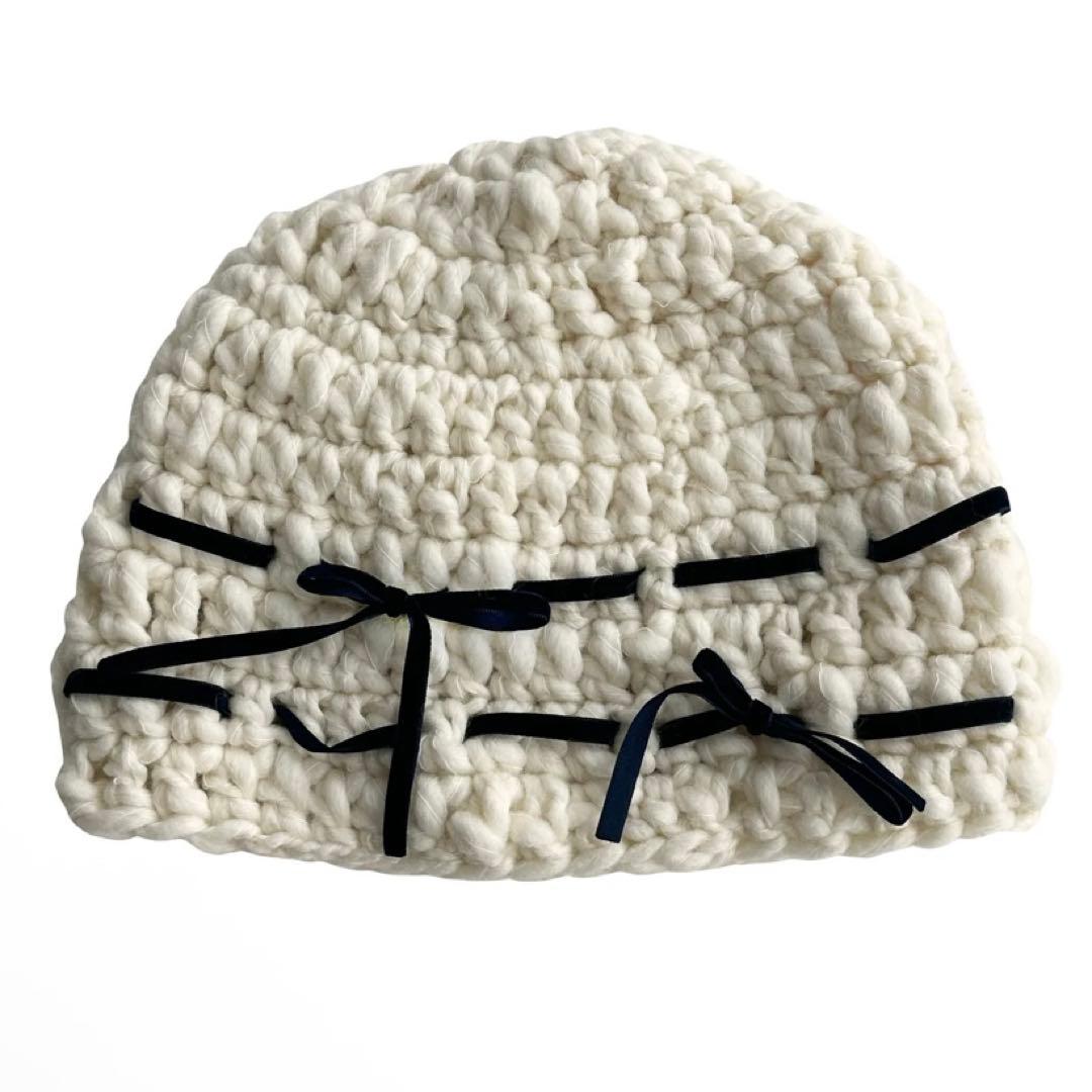 CROCHEANT Short Ribbon Beanie ニット帽 ビーニー