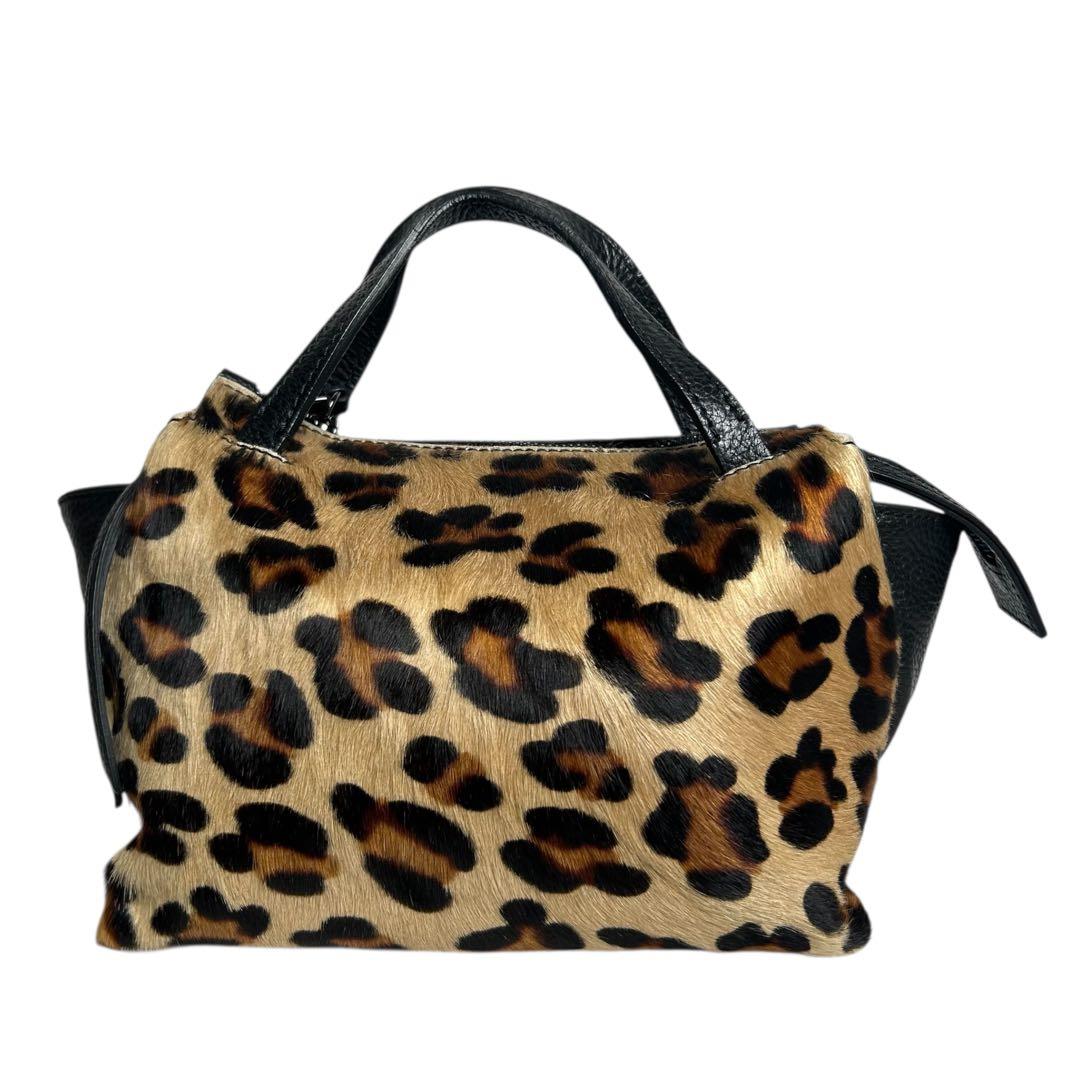GIANNI CHIARINI ジャンニキアリーニ ハラコレオパードハンドバッグ