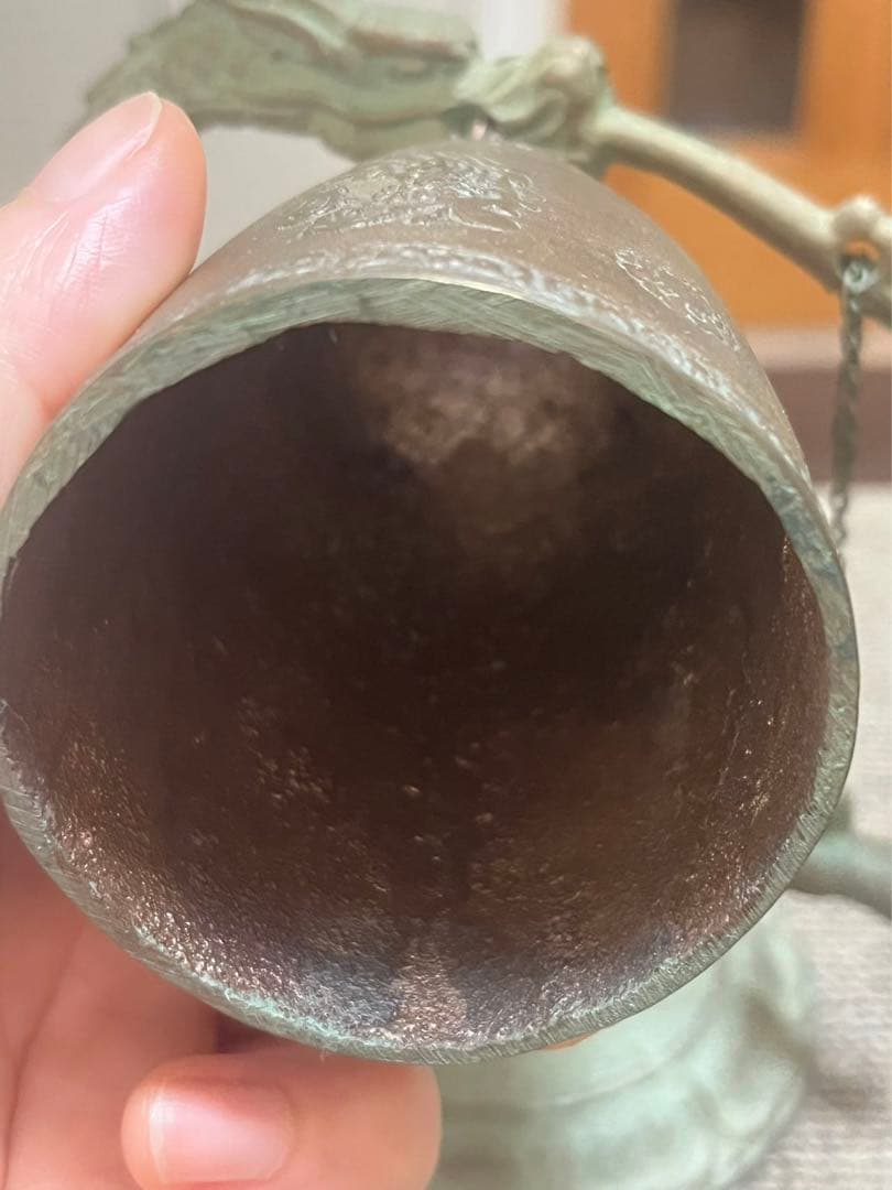 地下女将軍　龍 鐘撞 釣鐘 吊鐘 鐘 置物 金属工芸 時代物 骨董