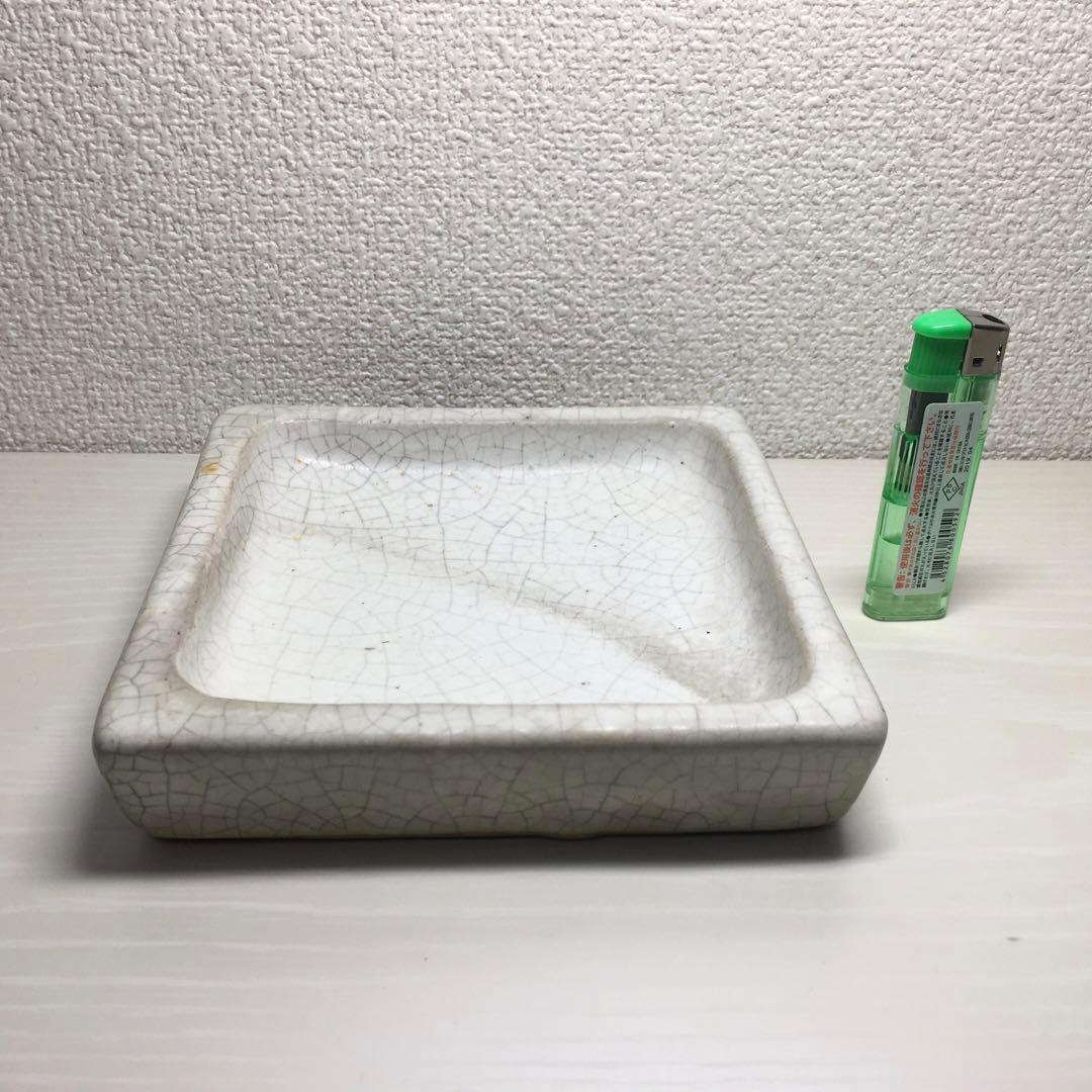 中国陶磁　哥窯 四方皿　自家藏出 仿宋御窯「哥窯」風花器　壺陶芸　骨董品　書道具