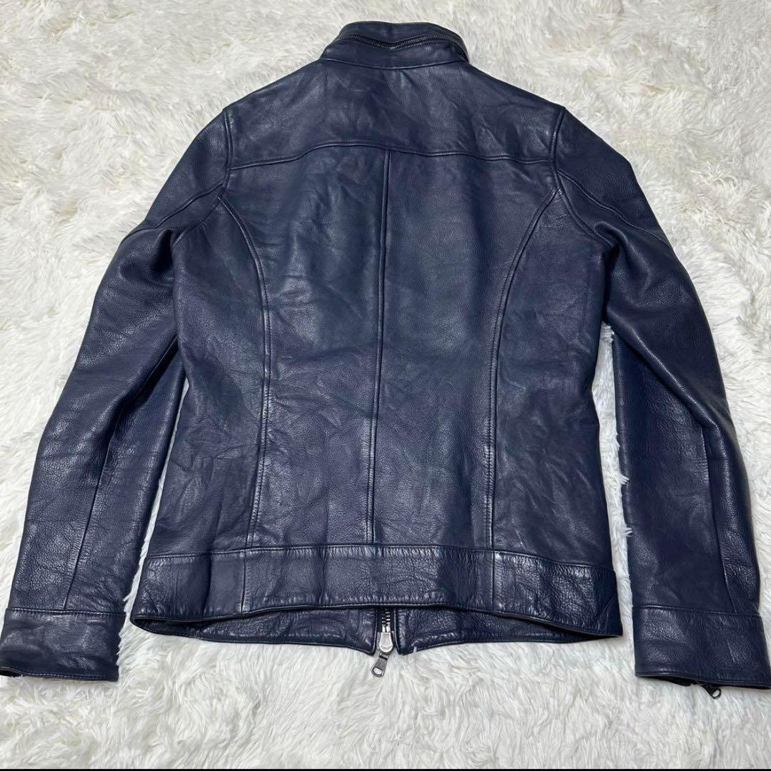 極美品✨レザーインナーライダースジャケット紺M junhashimoto