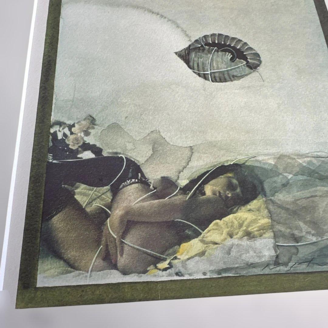 瞬間的お値下げ‼️池田満寿夫　リトグラフ　海と女性 黒フレーム