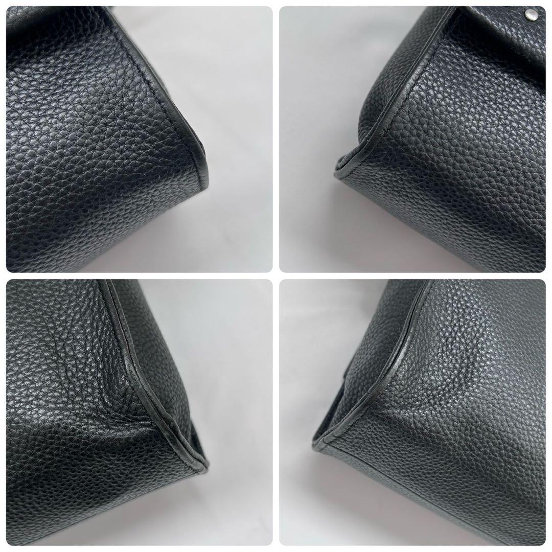 イアパピヨネ ワイドテープ ショルダーバッグスタッズ ブラック