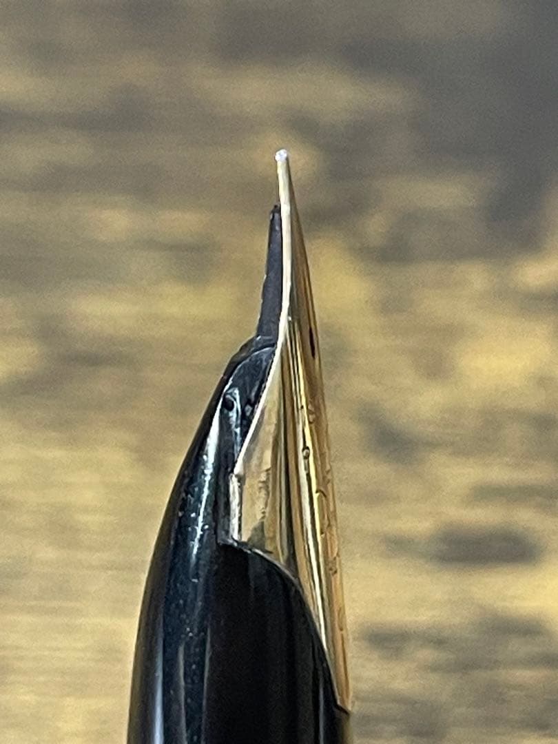 1975年製 初代カスタム 高級天然 イタヤカエデ 大型18金 万年筆 細字