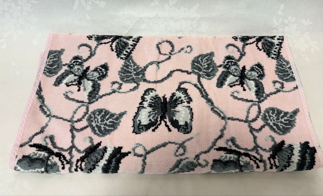 新品】フェイラー蝶々ボタニカル柄 ピンクブランケット 大判バスタオル