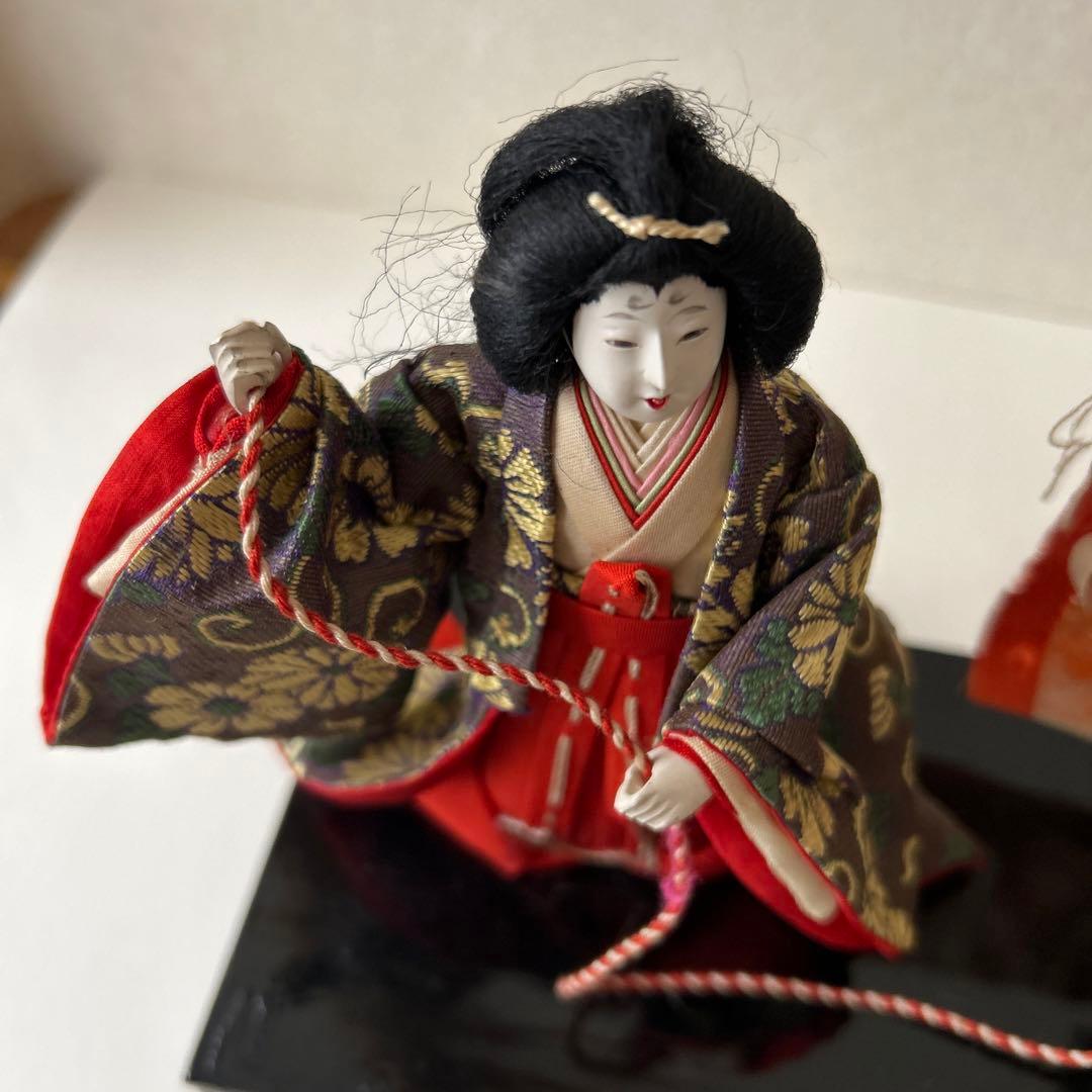 雛人形　狆引き官女　犬引き官女　狆を連れた官女　明治　大正　市松人形