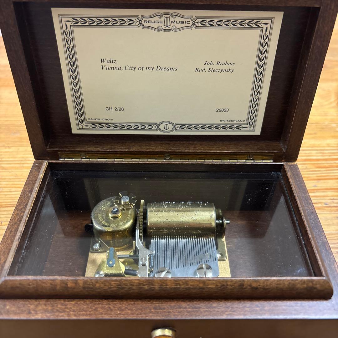 アンティーク　スイス製　REUGE リュージュ　オルゴール　2曲