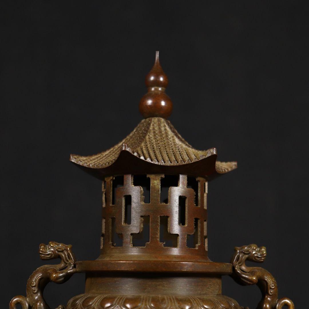 銅器 太上老君錬丹炉 三足鼎 供養塔薫炉 香道具 装飾品 工芸品 置物