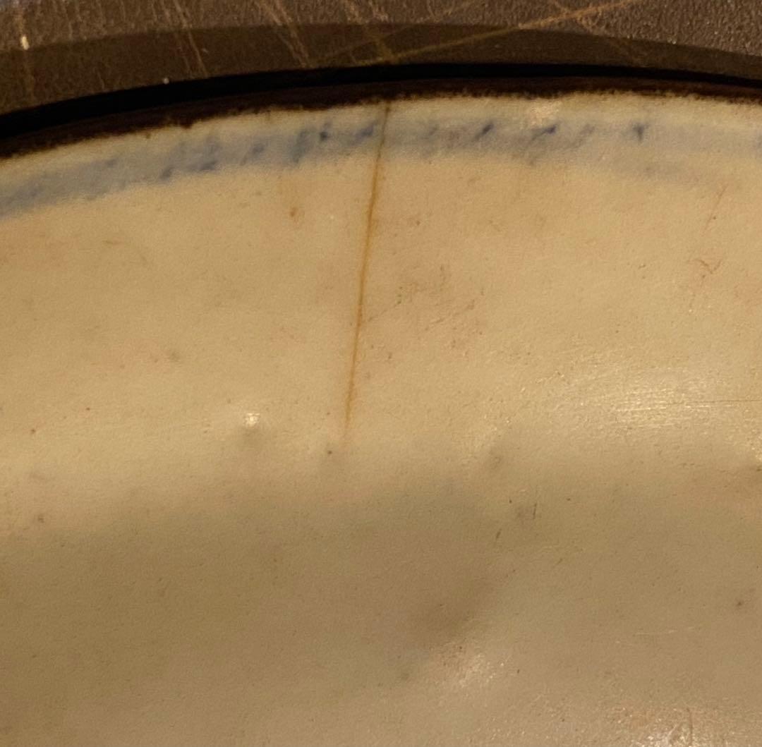 福建省徳化窯 染付絵皿 鑑賞台付 沈船品 ヴィンテージ レア ・