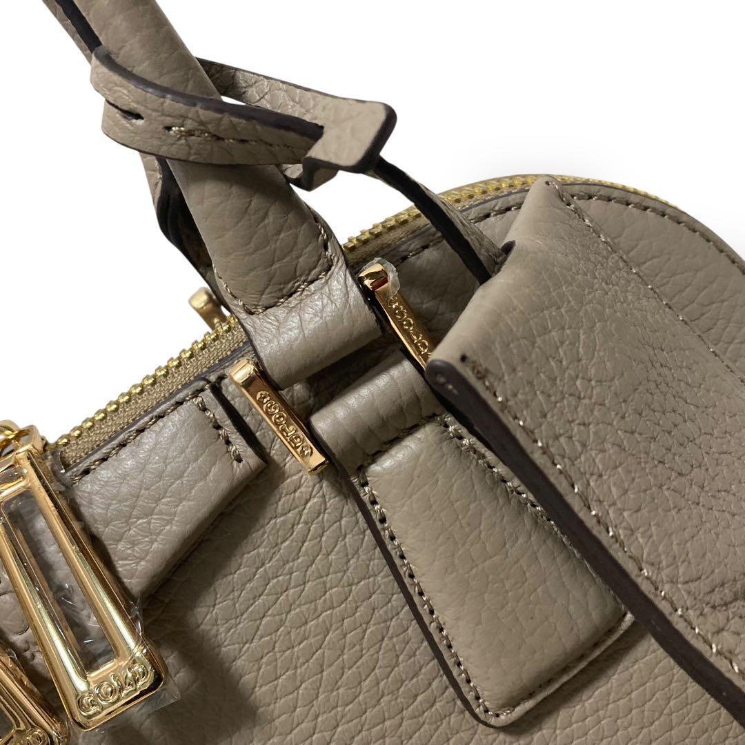 【未使用級】ココセリュクスゴールド　トートバッグ　ハンド　オールレザー　グレー