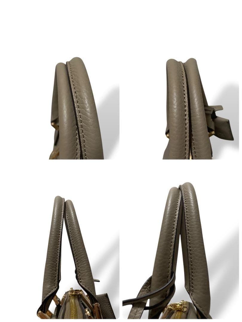 【未使用級】ココセリュクスゴールド　トートバッグ　ハンド　オールレザー　グレー