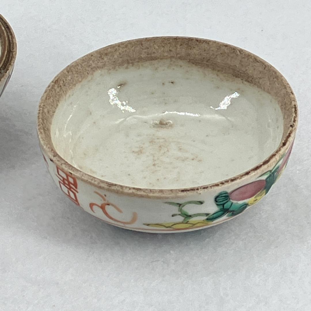 時代物　清朝　粉彩人物図　香合　香道具　茶道具　中国美術　骨董