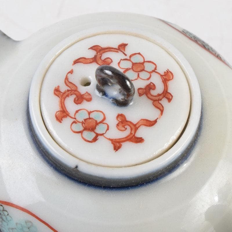 平安　丹祐造　色絵　山水人物文　水滴　共箱　V　8798