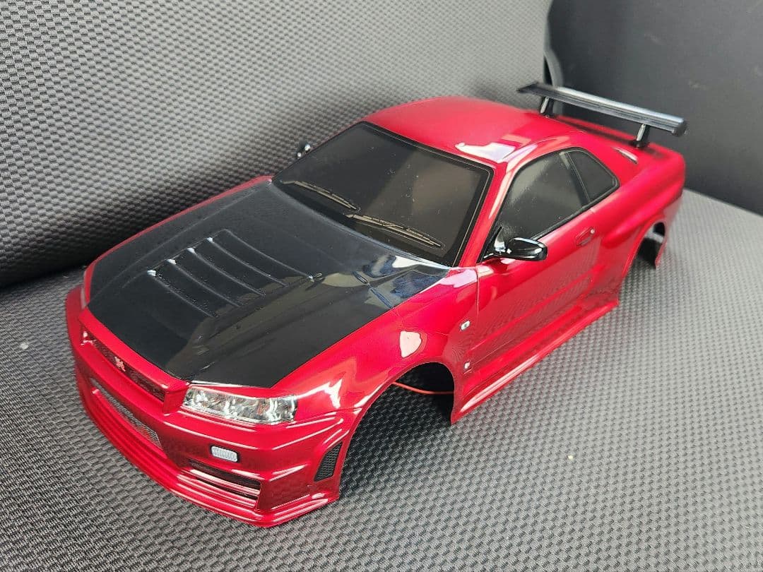 1/10 タミヤ　ニスモ R34 GT-R ボディ　電飾付き　ステッカー残
