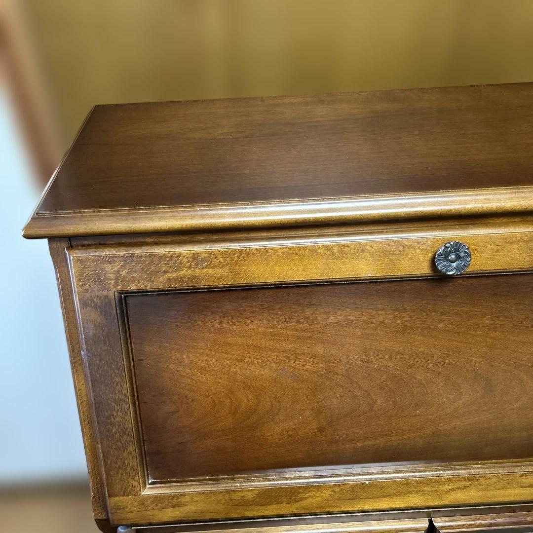 カリモク 木製ブラウン文机