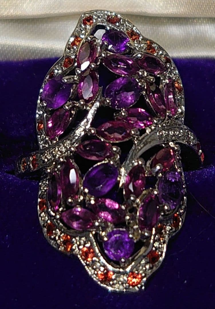 じ*ん様 天然アメジスト&サファイア&ガーネット5.00ct Silver925