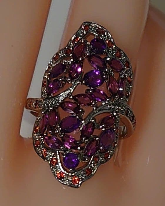 じ*ん様 天然アメジスト&サファイア&ガーネット5.00ct Silver925