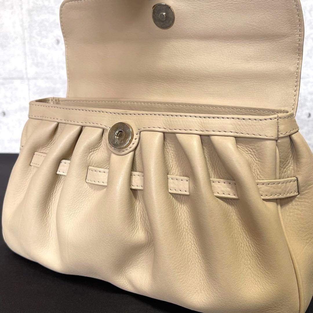 専用品WAKO ワコウ 銀座和光 レザー ベージュ トップハンドルバッグ