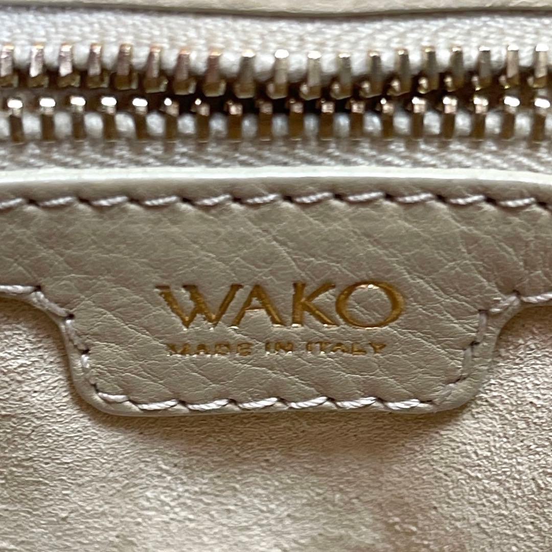 専用品WAKO ワコウ 銀座和光 レザー ベージュ トップハンドルバッグ